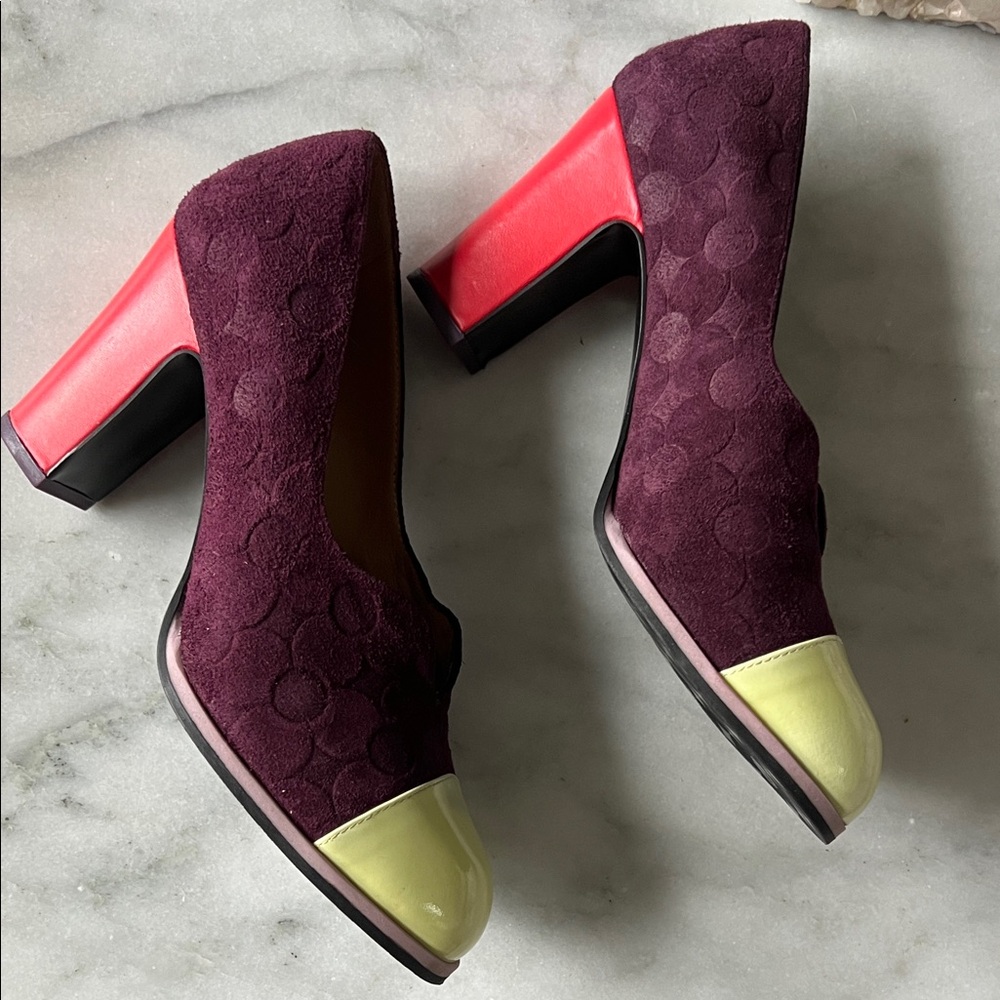 John Fluevog Suede Heels